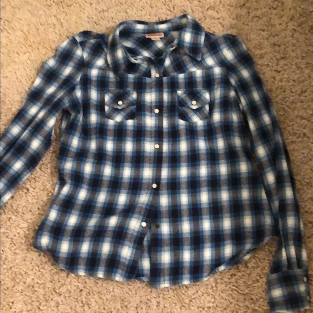 Blue Flannel Top